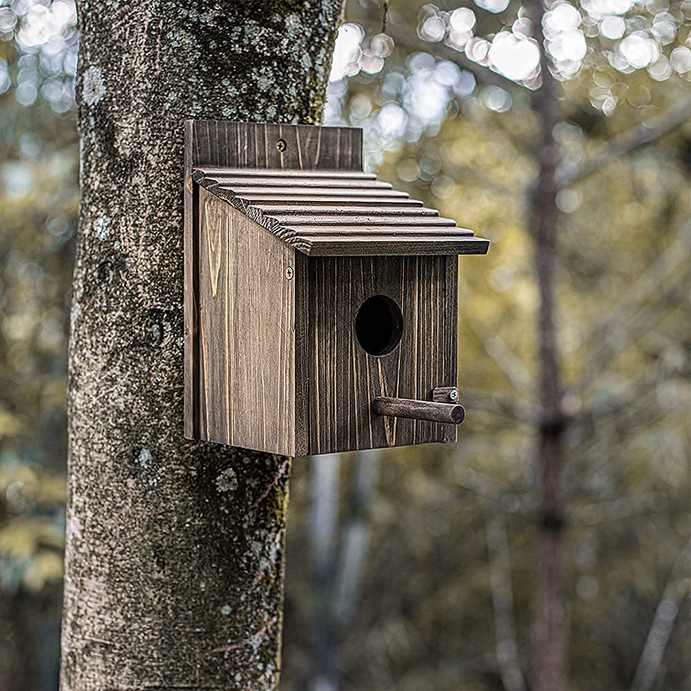 NATUREYLWL Weatherproof Bird House side view showing compact shelter.
