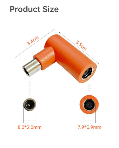 Angled view of Naubluvo adapter reducing cable clutter in tight spaces