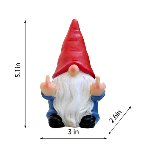Naughty gnome garden statue perfect for yard humor and conversation starters.