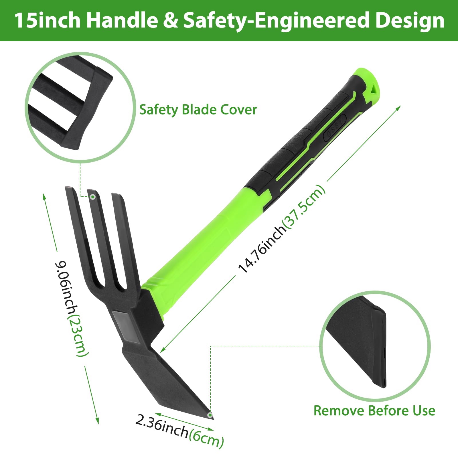 NAUKII 15inch garden hoe carbon steel showcases durability for tough weeding
