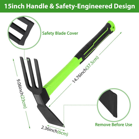NAUKII 15inch garden hoe carbon steel showcases durability for tough weeding