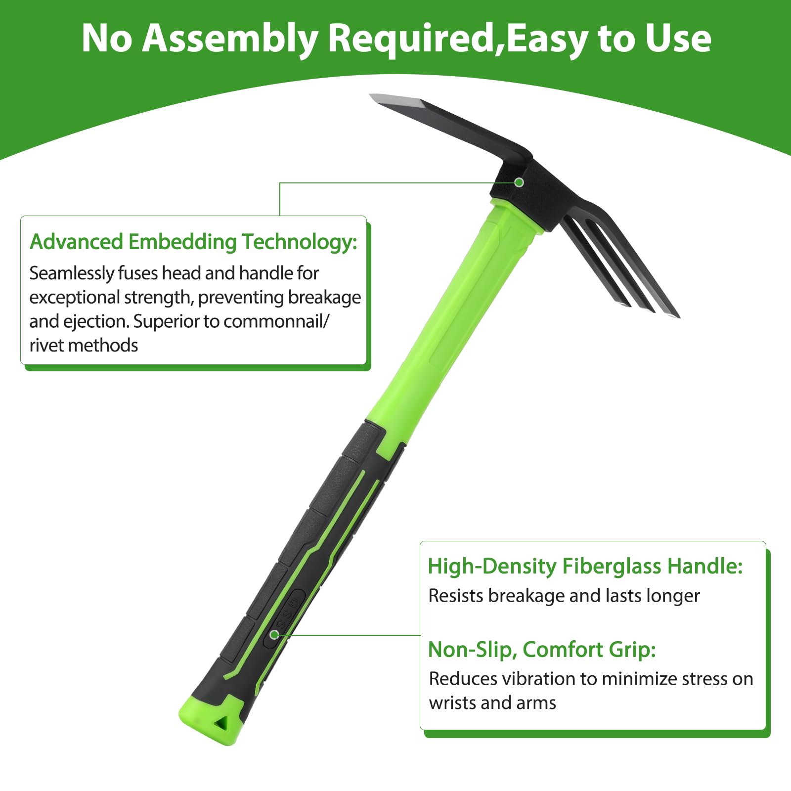 NAUKII ergonomic non-slip handle enhances control during flower bed work