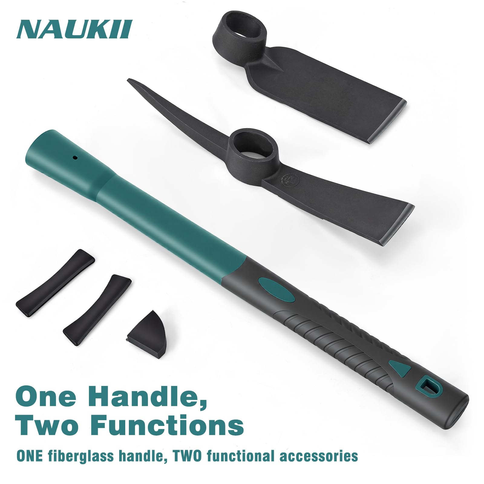 NAUKII gardening tools head attachments enable versatile tasks across flower beds.