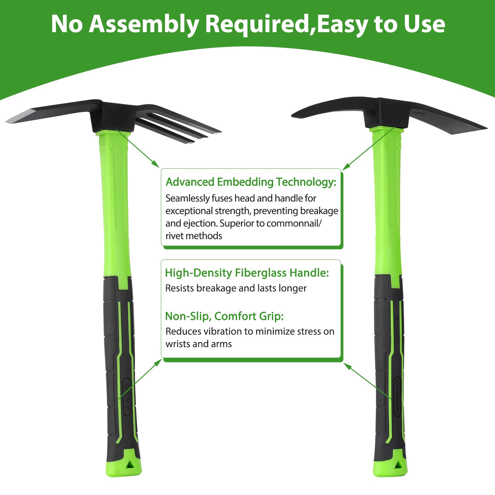 NAUKII non-slip ergonomic handle improves grip during extended gardening sessions