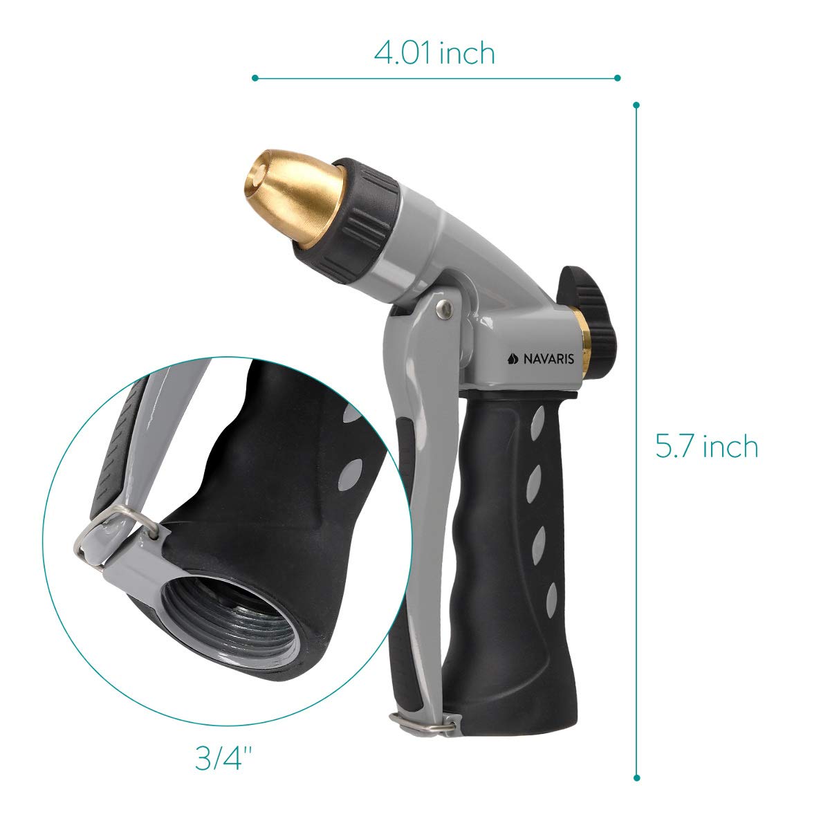 Navaris heavy-duty construction ensures durable performance during outdoor cleaning tasks.
