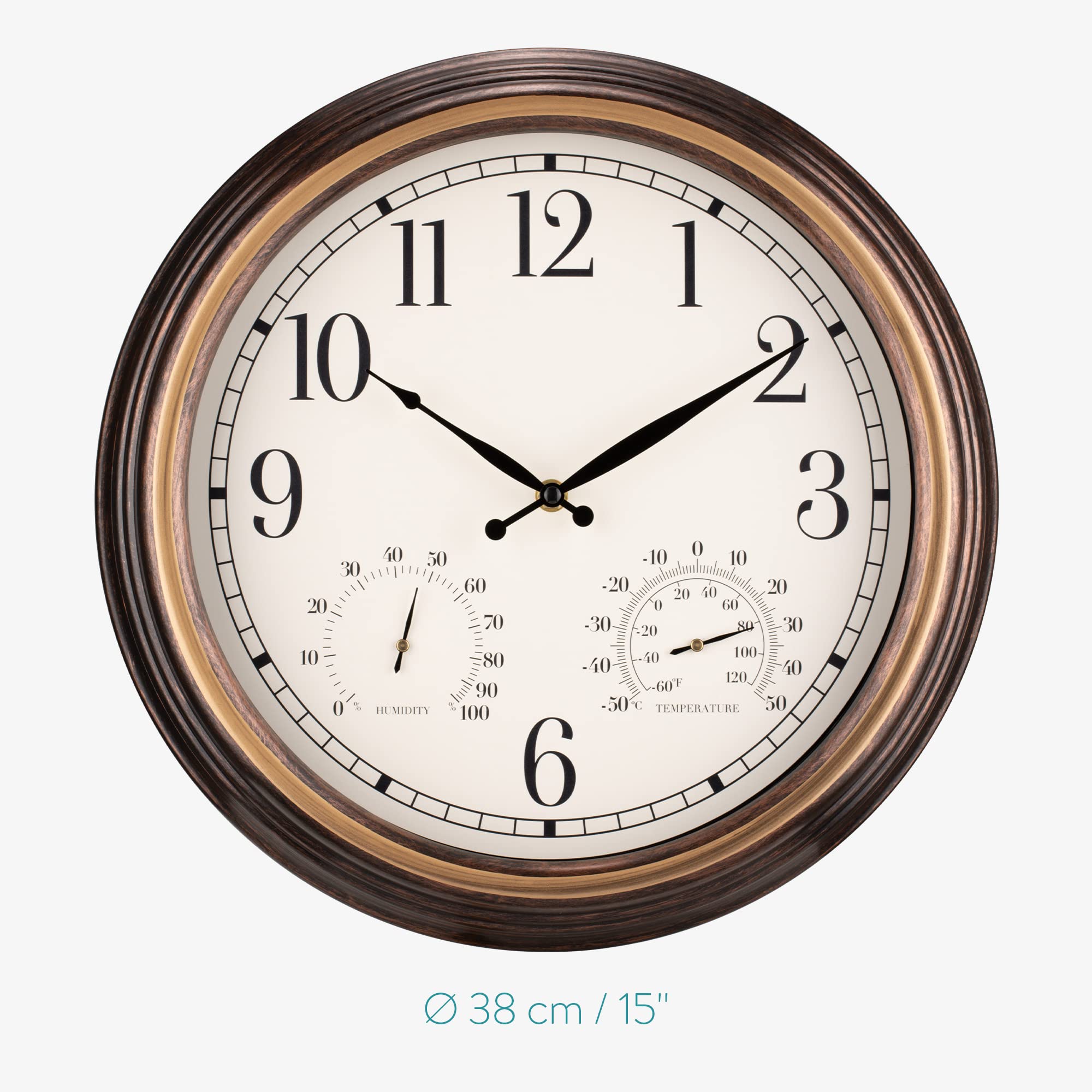 Navaris outdoor clock battery compartment detail for simple setup.