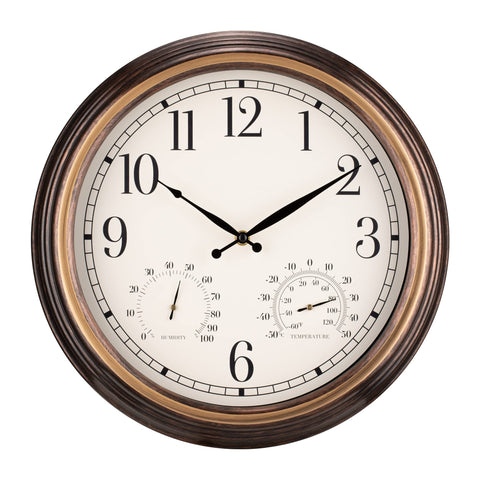 Navaris outdoor clock waterproof seal closeup highlighting durability in rain.