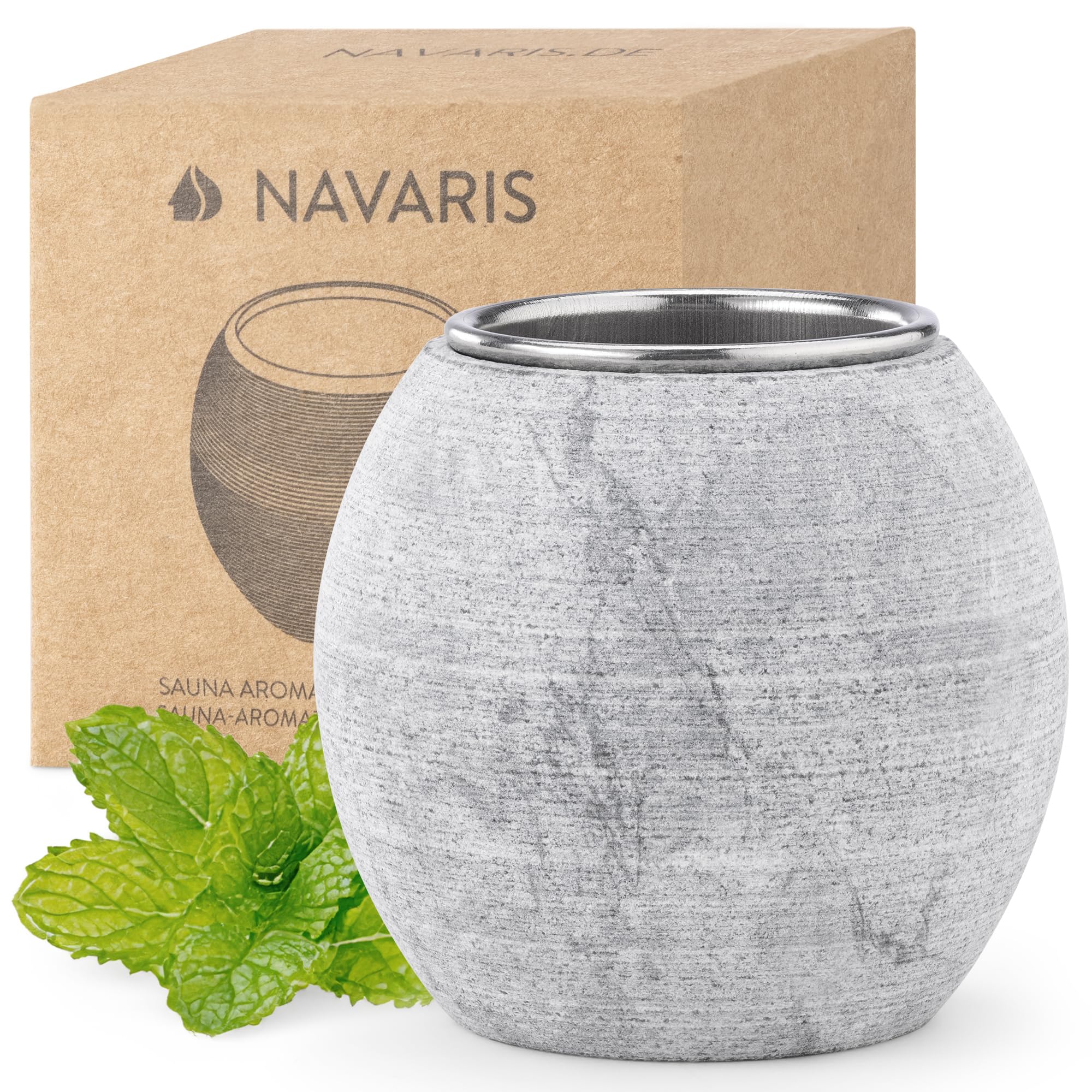 Navaris sauna aromatherapy stone cup 5cm diffuses calming scents in your sauna.