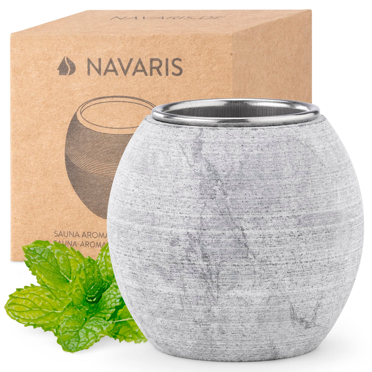 Navaris sauna aromatherapy stone cup 5cm diffuses calming scents in your sauna.