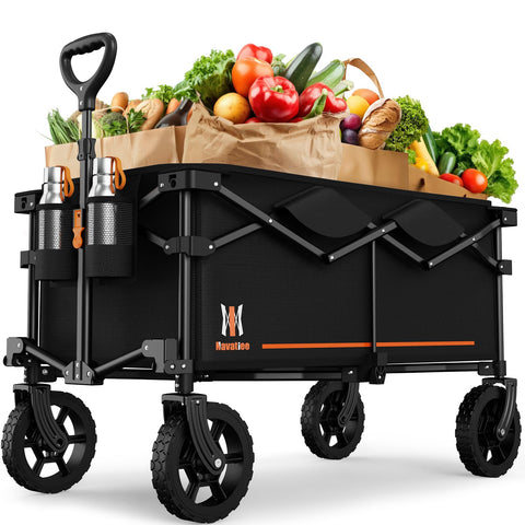 Navatiee 140L folding wagon frame shows compact trunk storage.