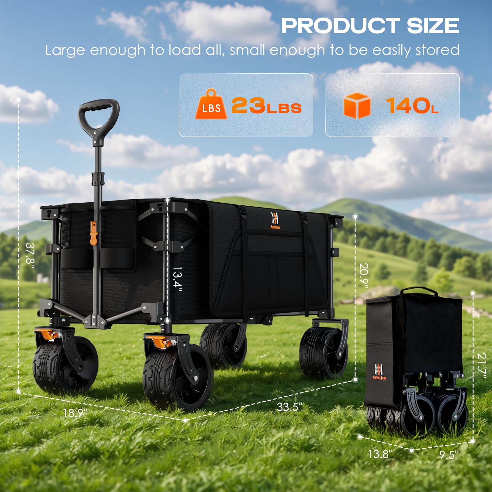 Navatiee heavy-duty steel frame supports durable outdoor use.