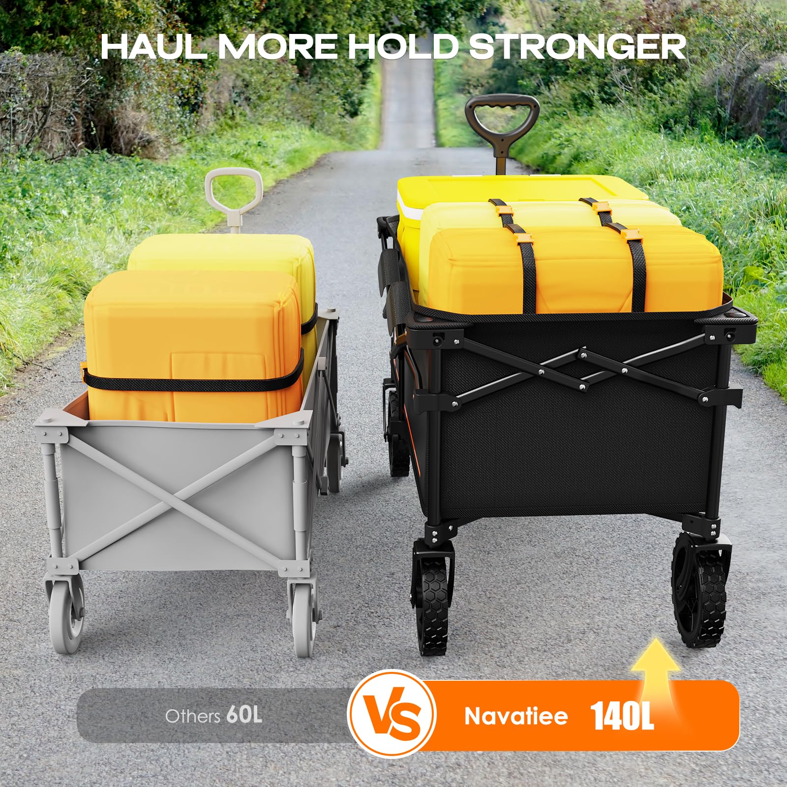 Navatiee wagon 600D Oxford fabric resists wear during travel.