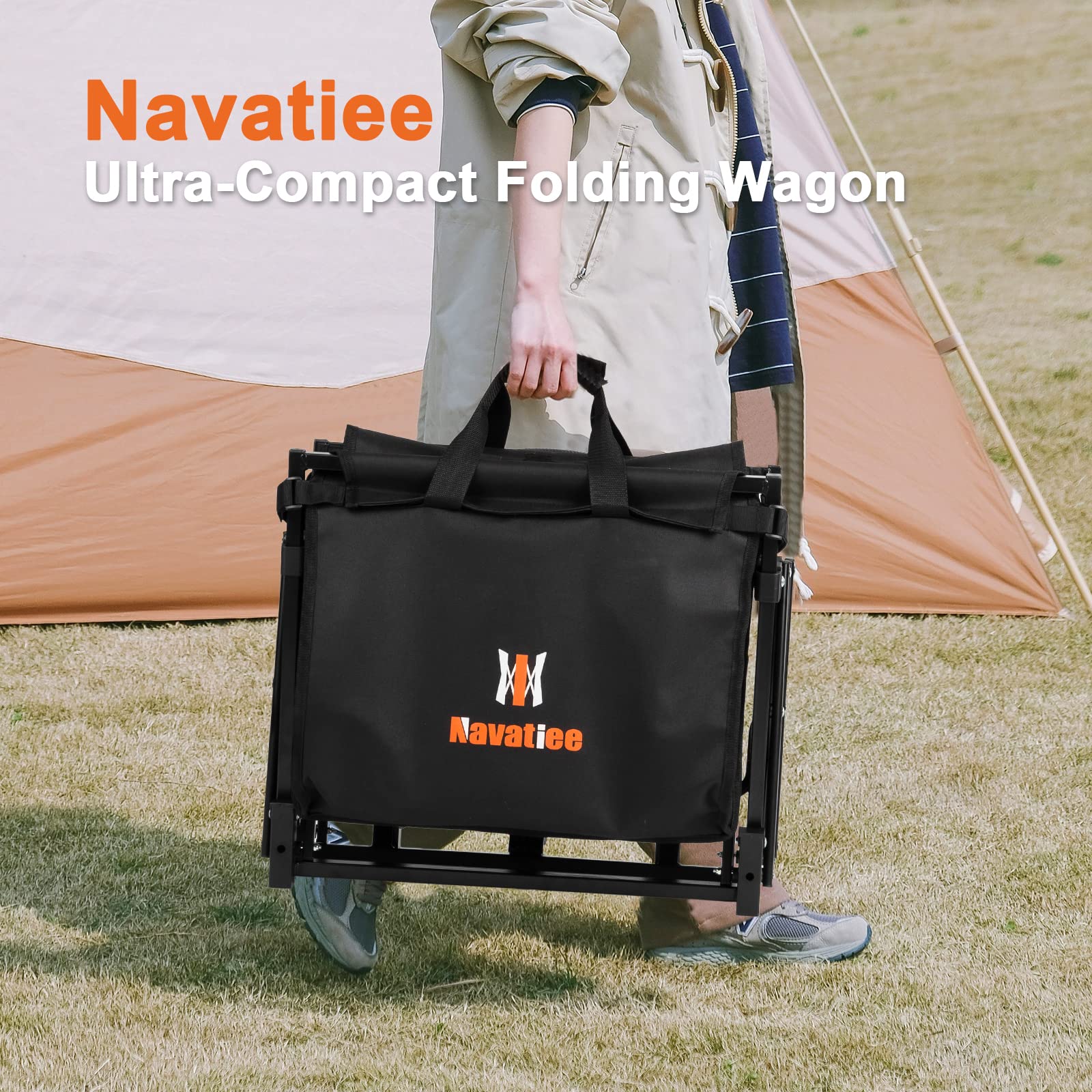 Navatiee wagon removable wheels allow easy storage and flexible transport.