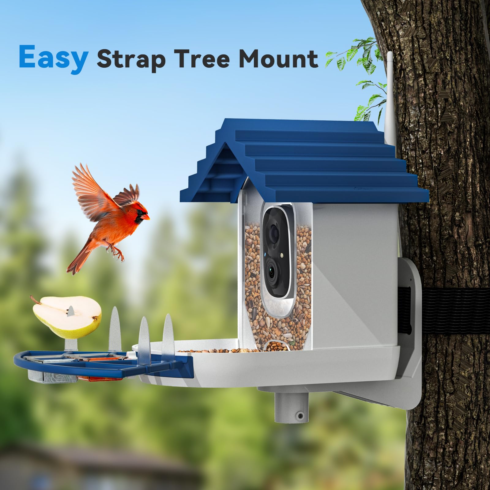 NAVFS universal bird feeder mount fixed to a wall for steady camera mounting.