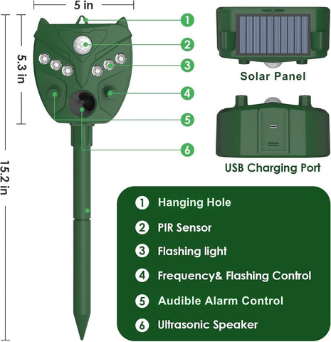 Navisovl PIR motion detector identifies approaching animals for efficiency.