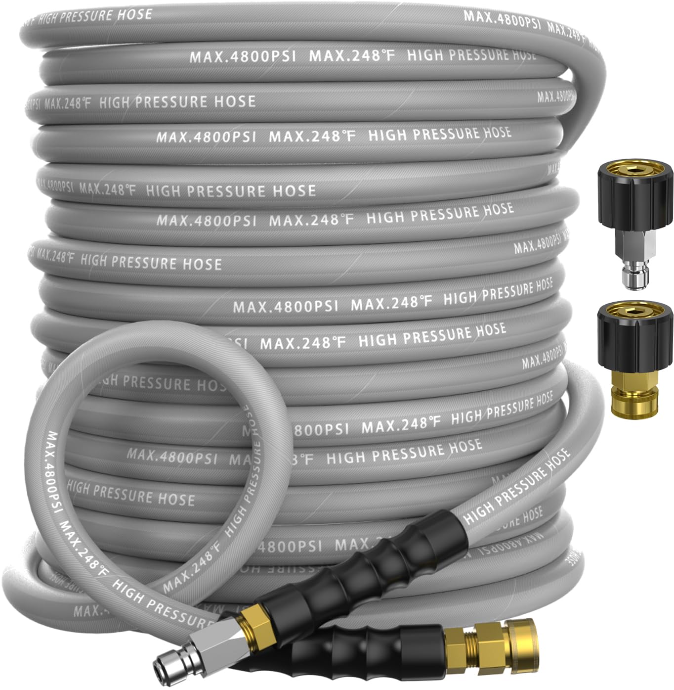 NAVOHEVEN 3/8 inch hose with 50 ft reach for extended cleaning.