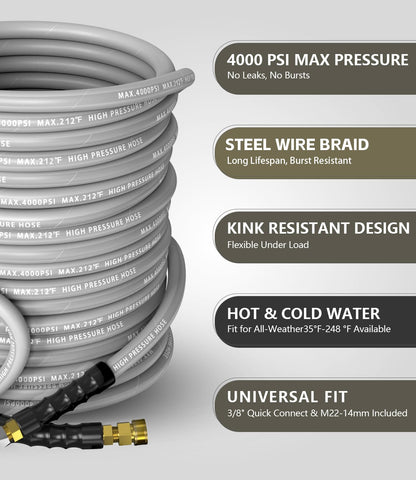 NAVOHEVEN steel-braided layer visible, delivering durability and flexibility under heavy use.