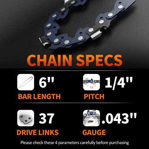 NAWIN 6-inch chain ready for quick swap and easy installation on portable saws.