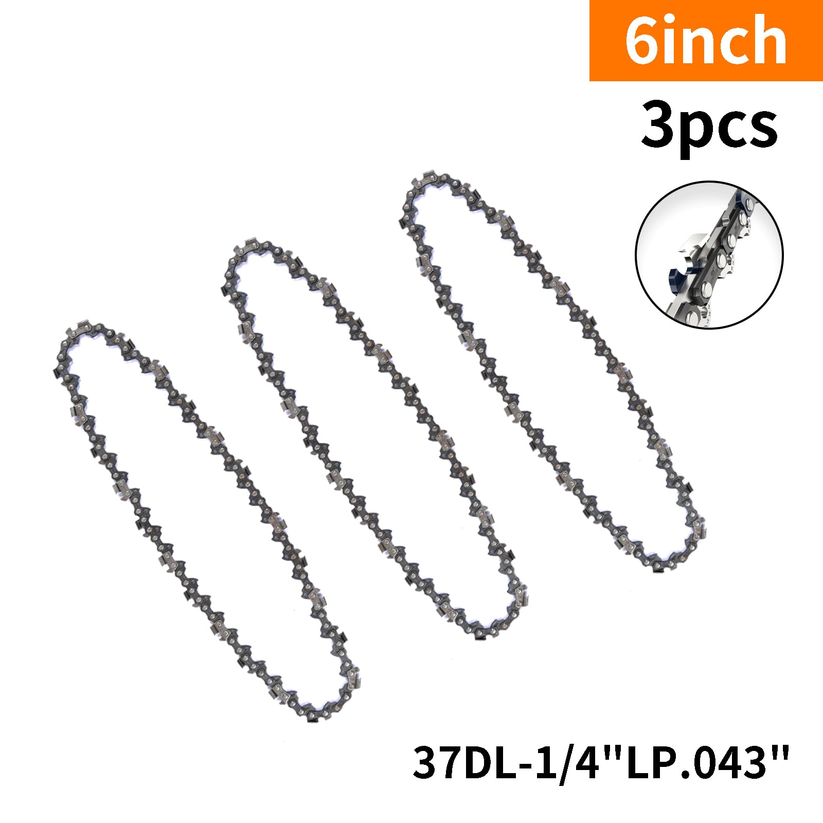 NAWIN 3-pack mini chainsaw chain packaging with replacement options.