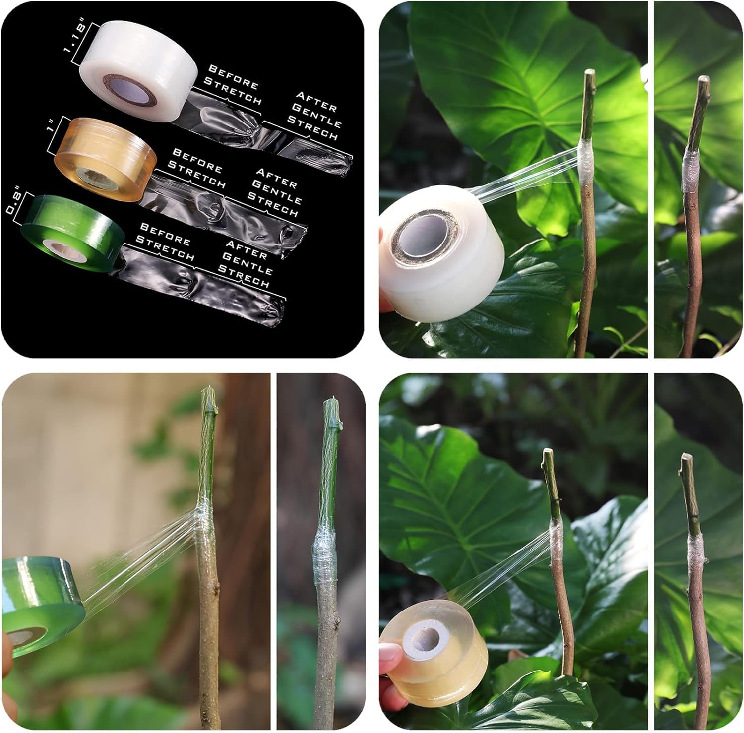 NAYE grafting tapes of varying elasticity for grafting control