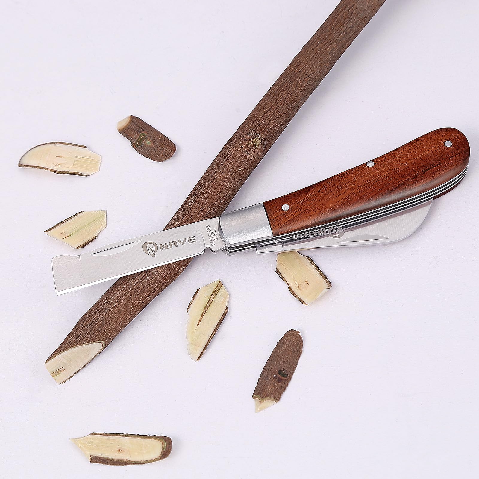NAYE grafting knife with rosewood handle for comfortable grip