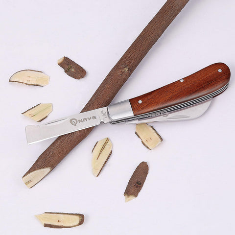 NAYE grafting knife with rosewood handle for comfortable grip
