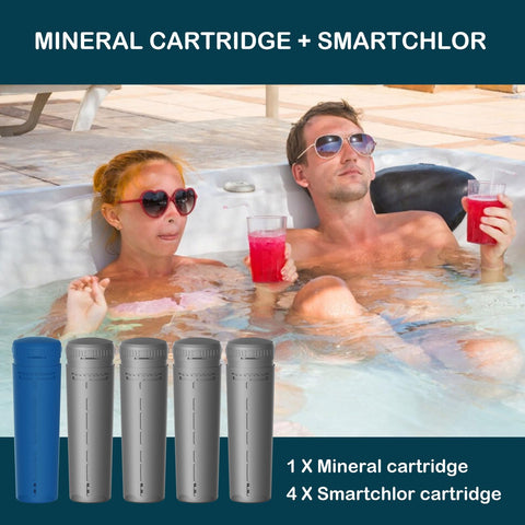 Nayoku SmartChlor cartridges provide 3–4 weeks of sanitation depending on usage.