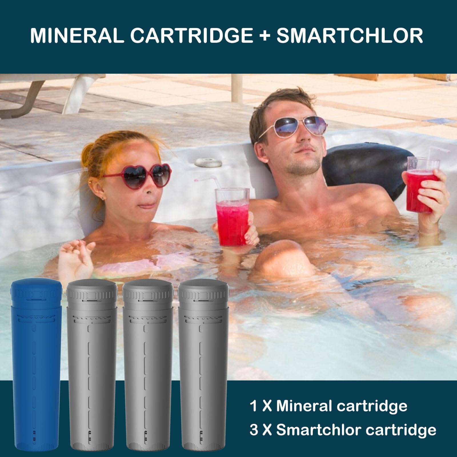 Nayoku value-pack includes mineral plus three SmartChlor cartridges for 600-gallon setups.