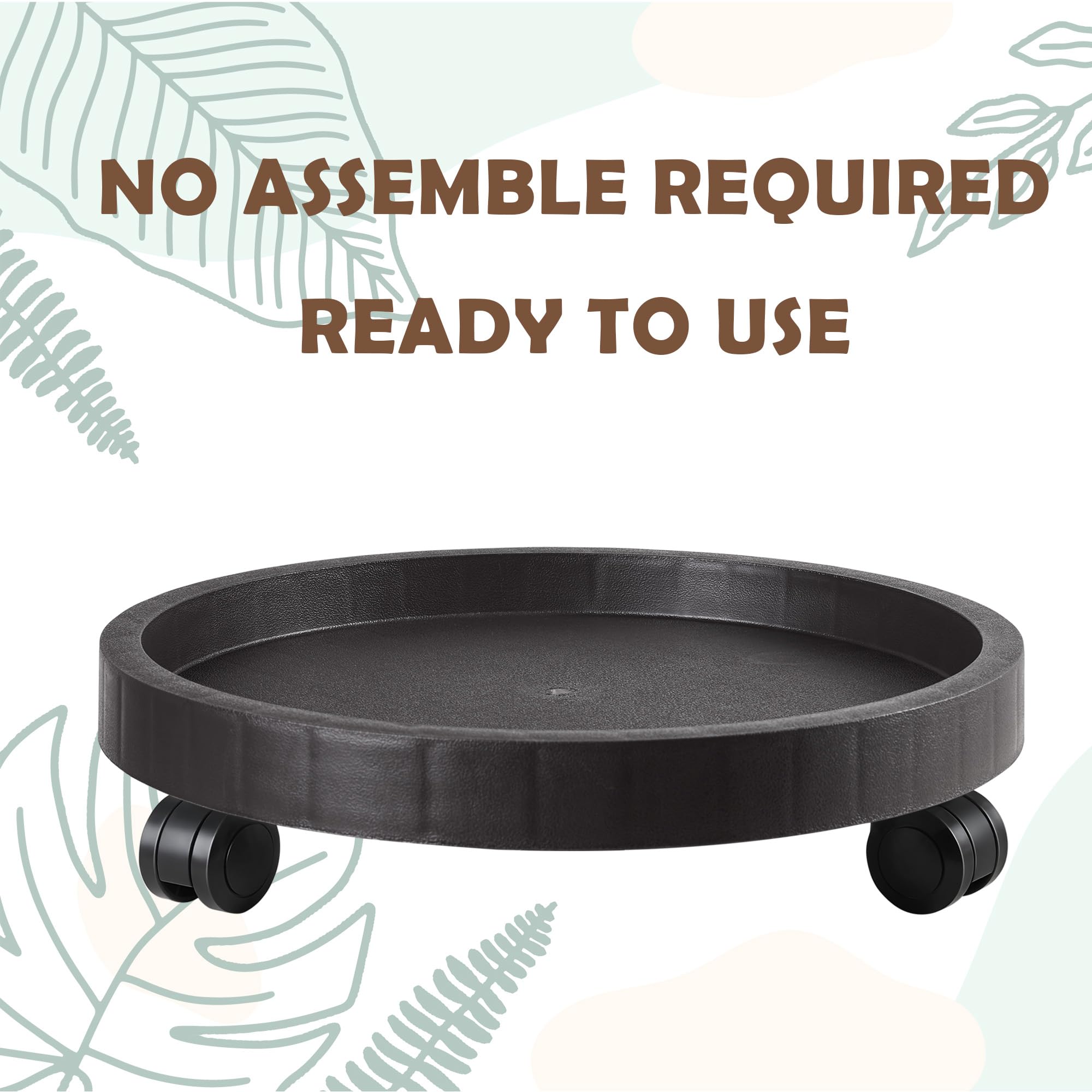 NAZKAEN heavy duty wheeled stand supports large pots with stable rolling.