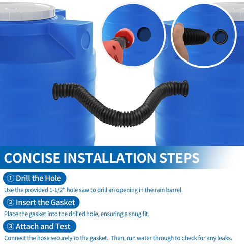 NBPLUS downspout extension adapts to various setups for easy water collection.
