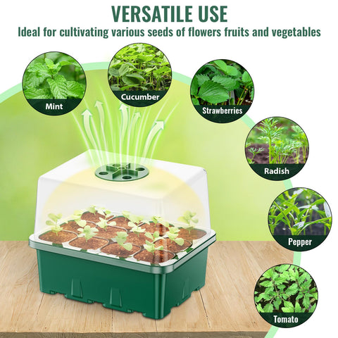 NBPLUS 5-pack seed trays with labels keeps seedlings organized.