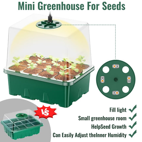 NBPLUS seed starter tray humidity dome helps maintain ideal moisture for young plants.