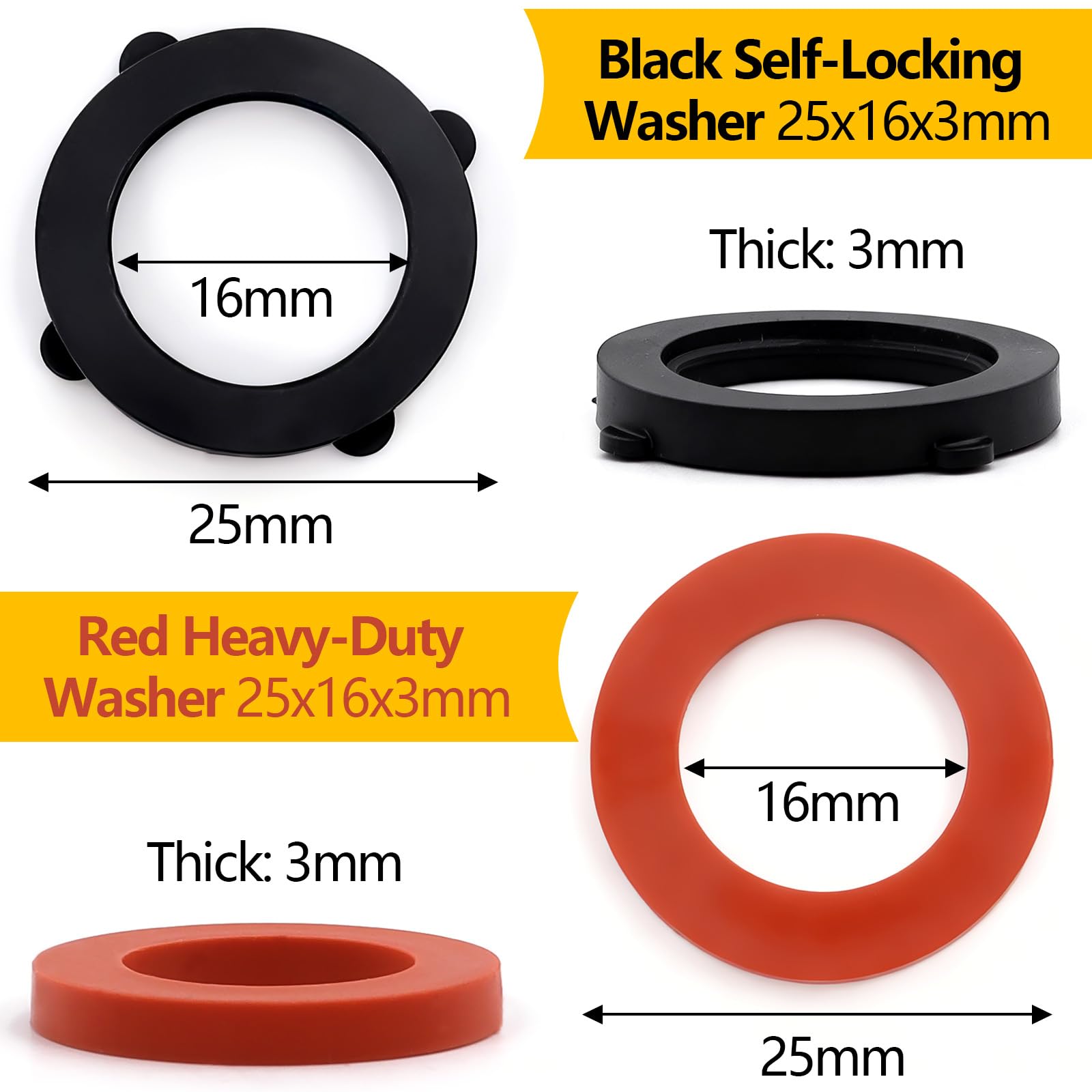 NBRINGO heavy-duty rubber washers ensure reliable 3/4-inch compatibility.