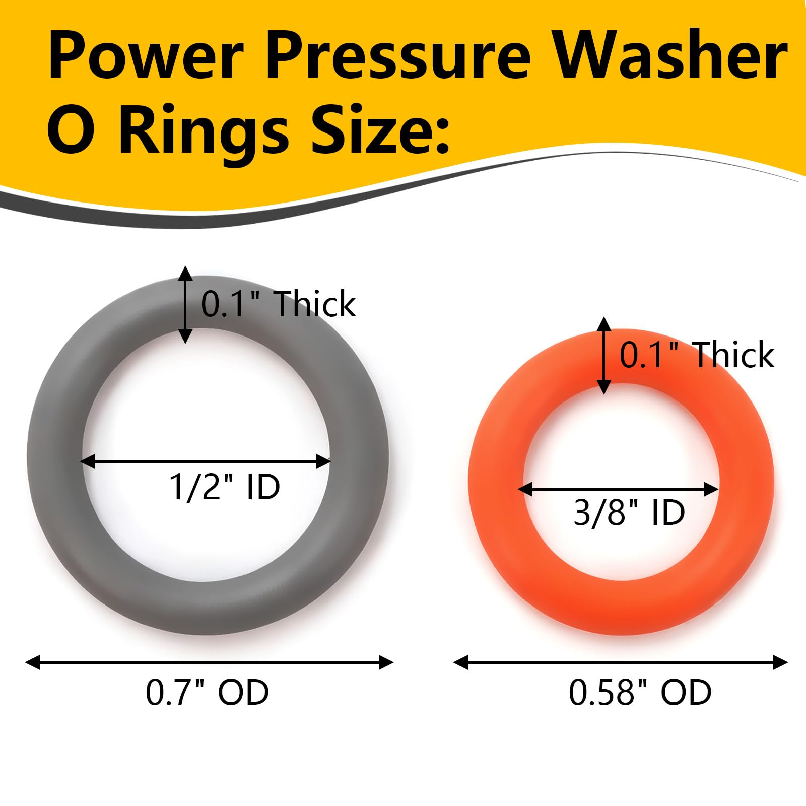 NBRINGO orange QD O-rings 1/4 inch for precise sealing