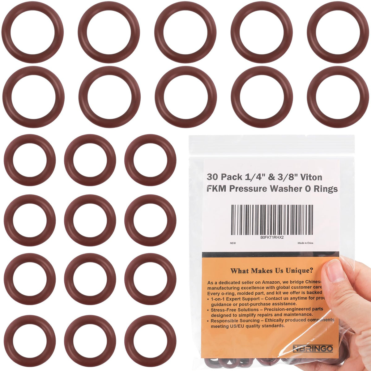 NBRINGO power washer o-ring 30-pack for durable leak-free seals in quick connect systems