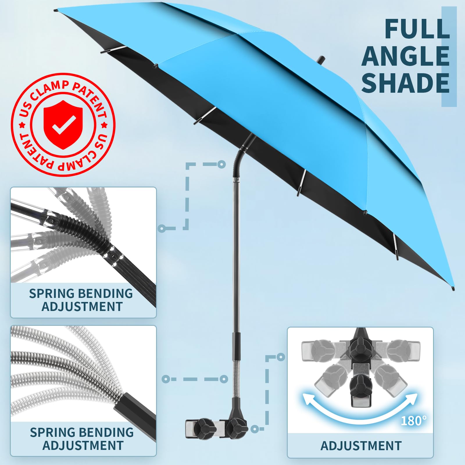NBtoUS adjustable clamp enables 360° and 180° sun tracking
