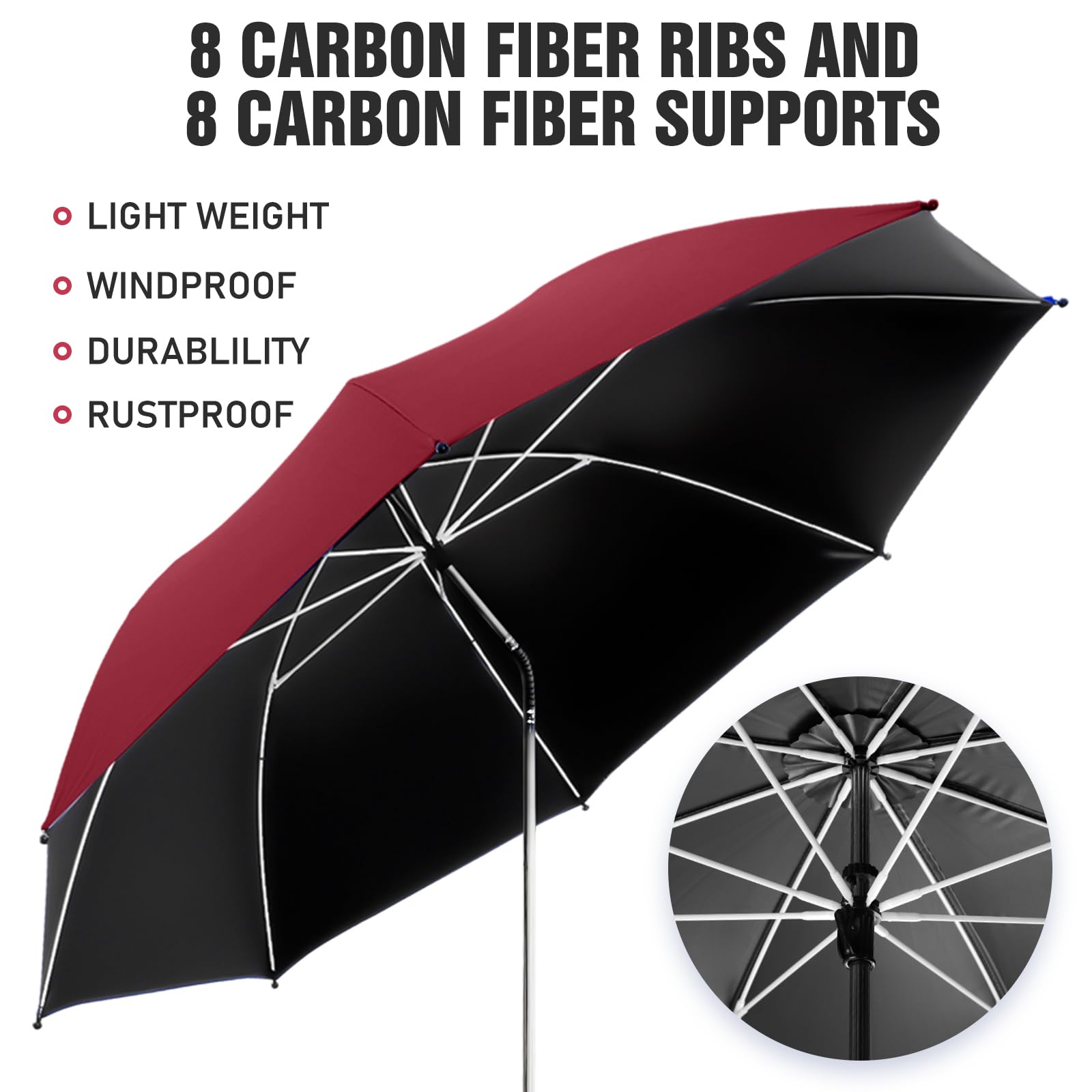 NBtoUS portable beach umbrella fitting most chairs for shade