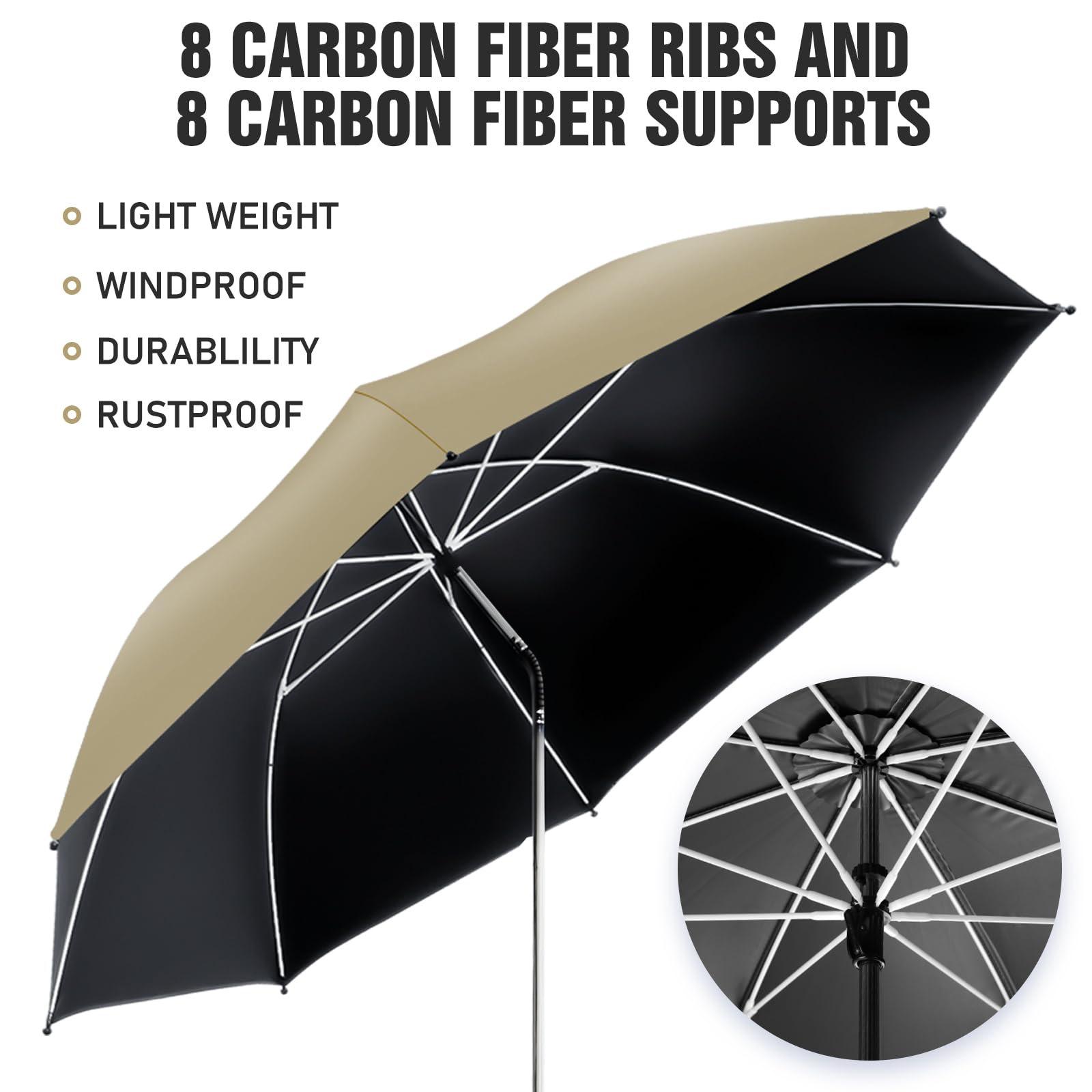 NBtoUS chair umbrella portable-design fits easily in car or bag for travel.