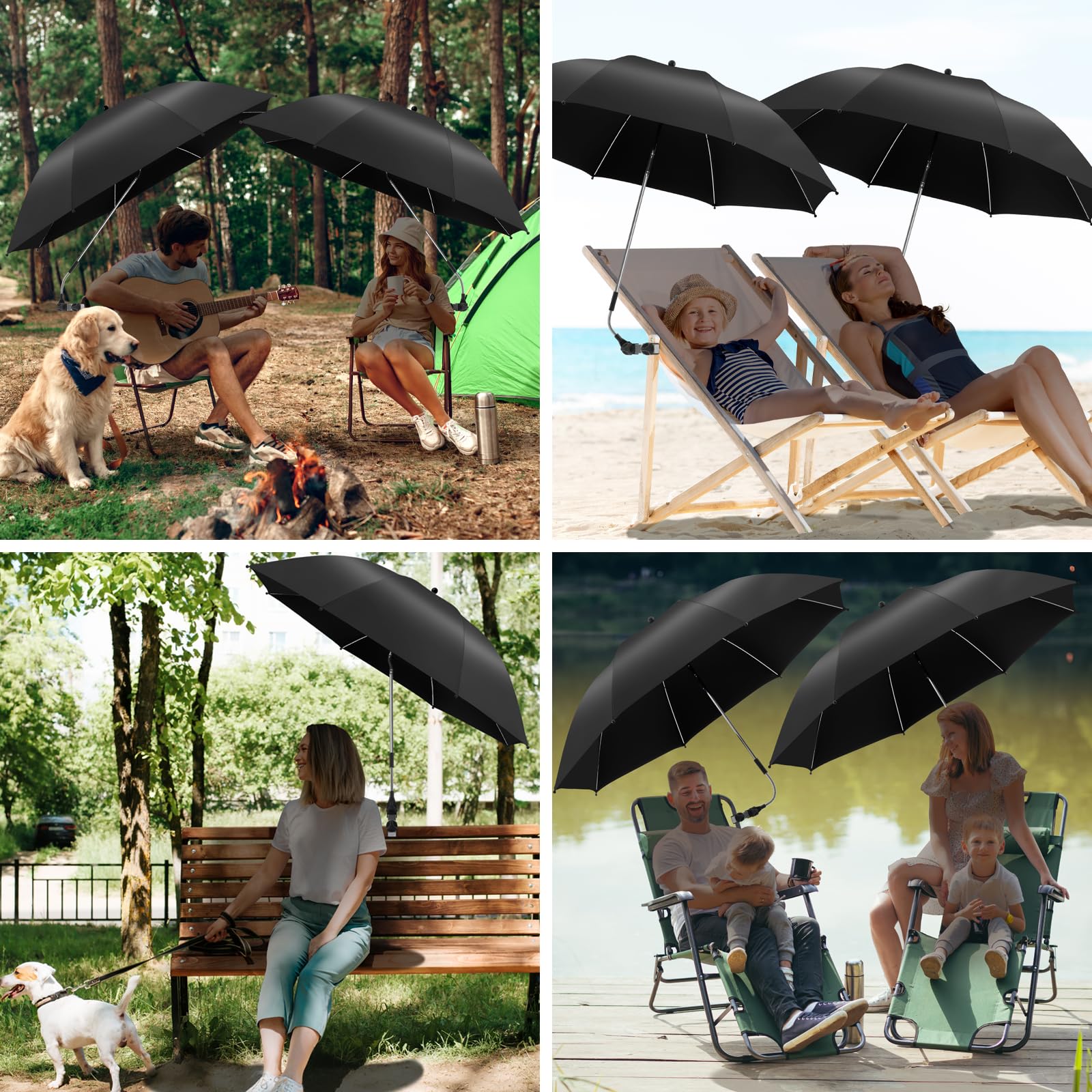 NBtoUS clamp design with large opening secures chairs and strollers