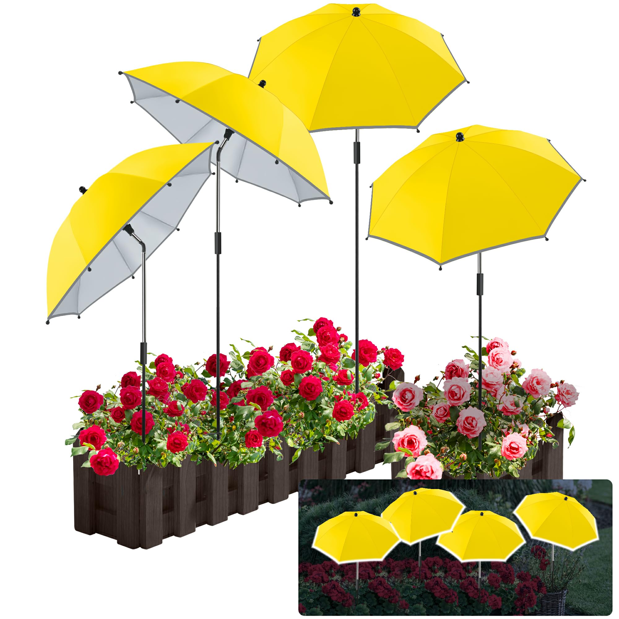 NBtoUS plant umbrella with 24.9-inch diameter shields pots from sun and heat