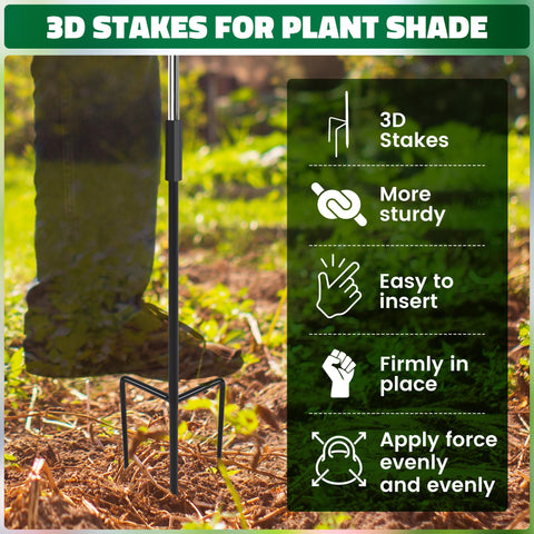 NBtoUS 3D stakes secure the umbrella firmly in pots and beds