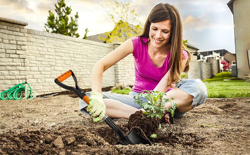 N/C Small Garden Shovel offers multi-utility for planting and cleanup.