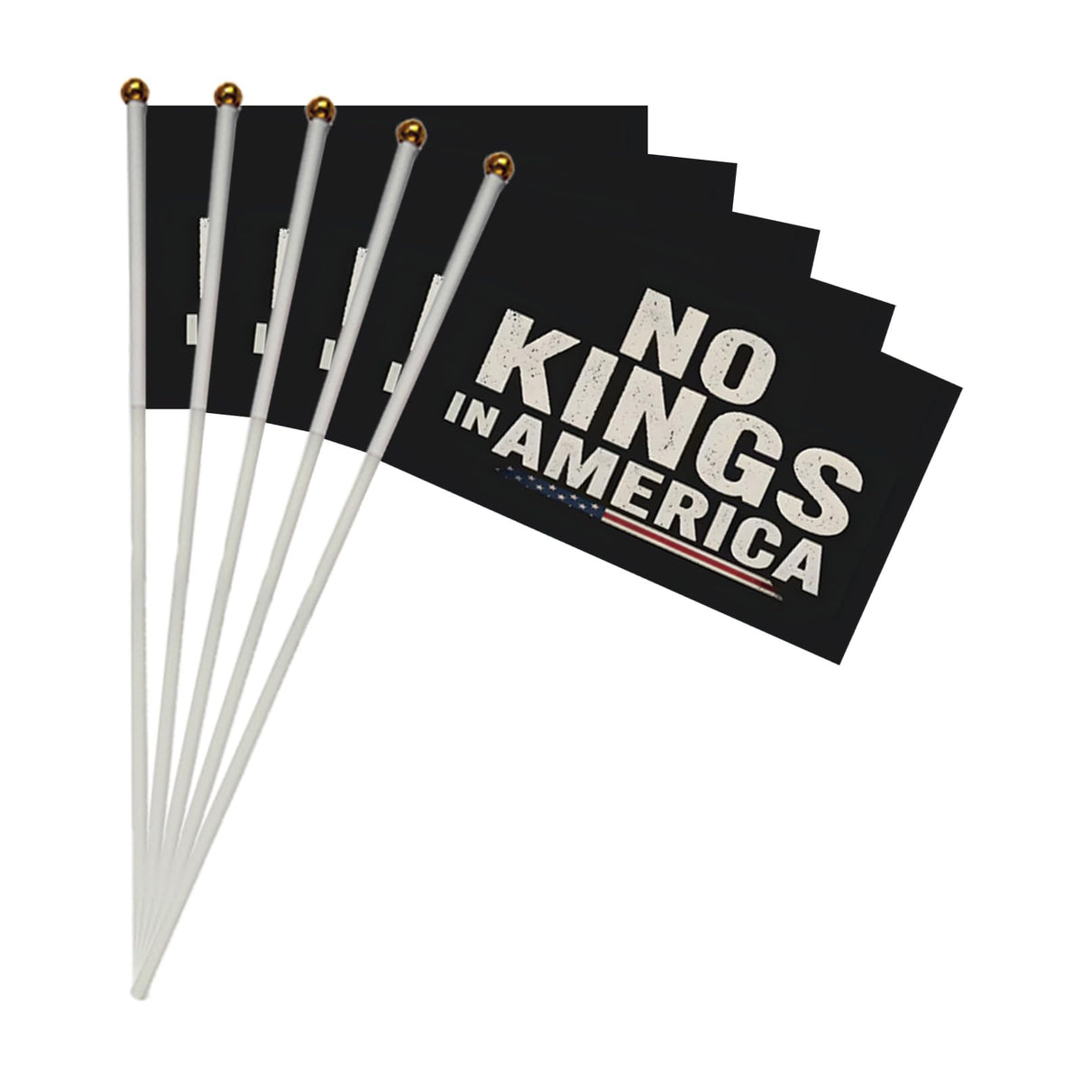 NDNXYXGS No King America flag on stick for yard display and seasonal decor.