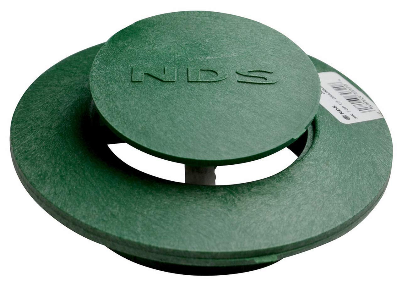 NDS 420 pop-up emitter connected to a 3-inch pipe for drainage