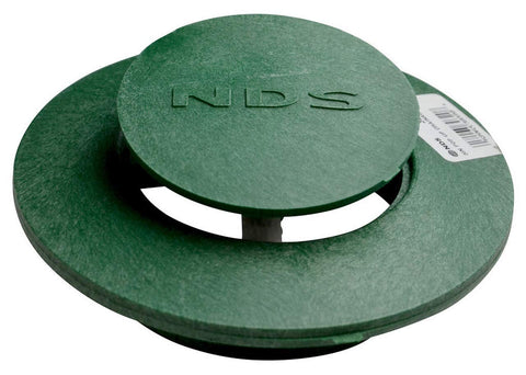 NDS 420 pop-up emitter connected to a 3-inch pipe for drainage