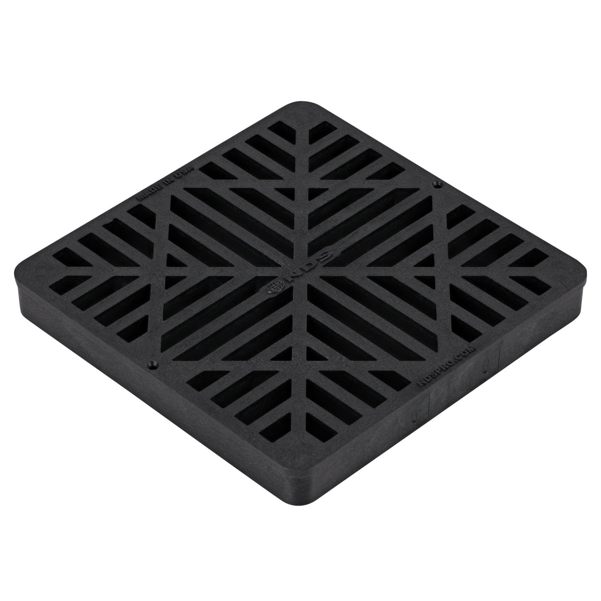 NDS 980G square catch basin grate with diamond design protects drainage from leaves while allowing water to pass.