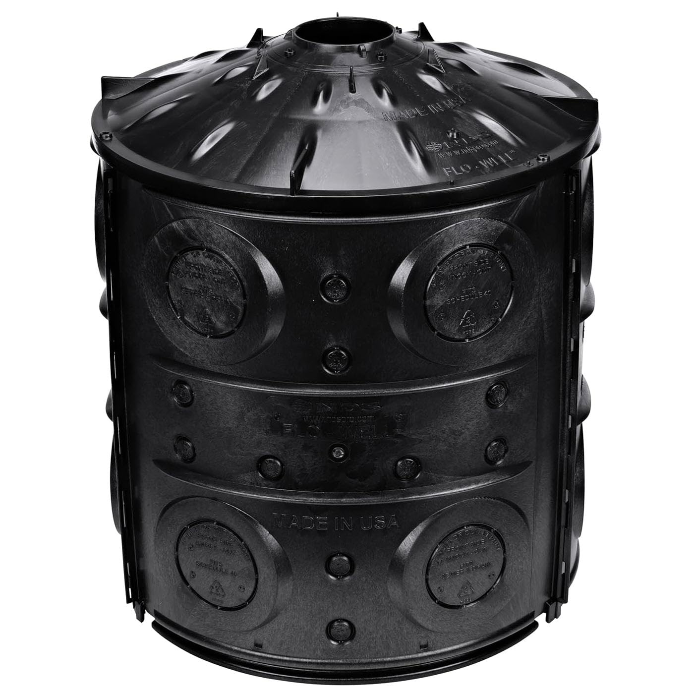 NDS Flo-Well dry-well top cover shown for easy underground detention and access.