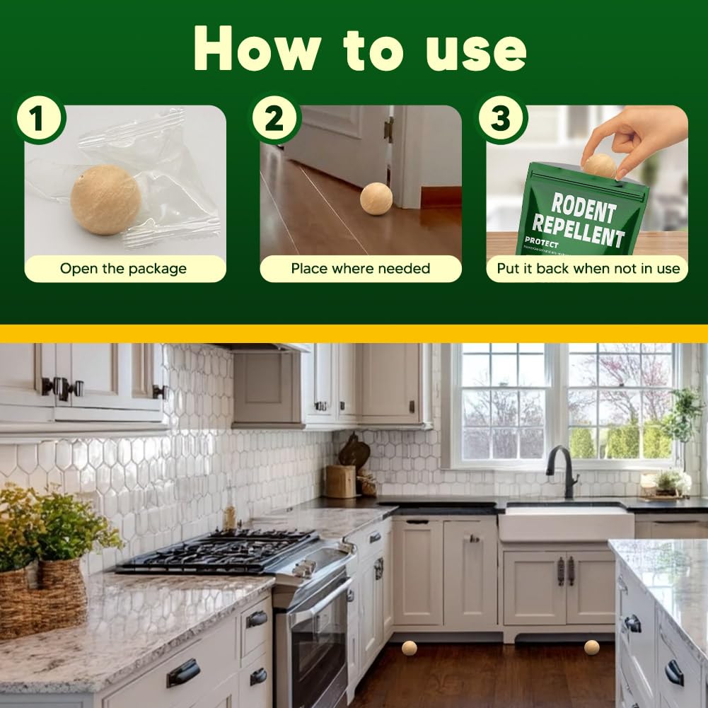 Ndumuqo mice and rat deterrent peppermint balls create a natural barrier.