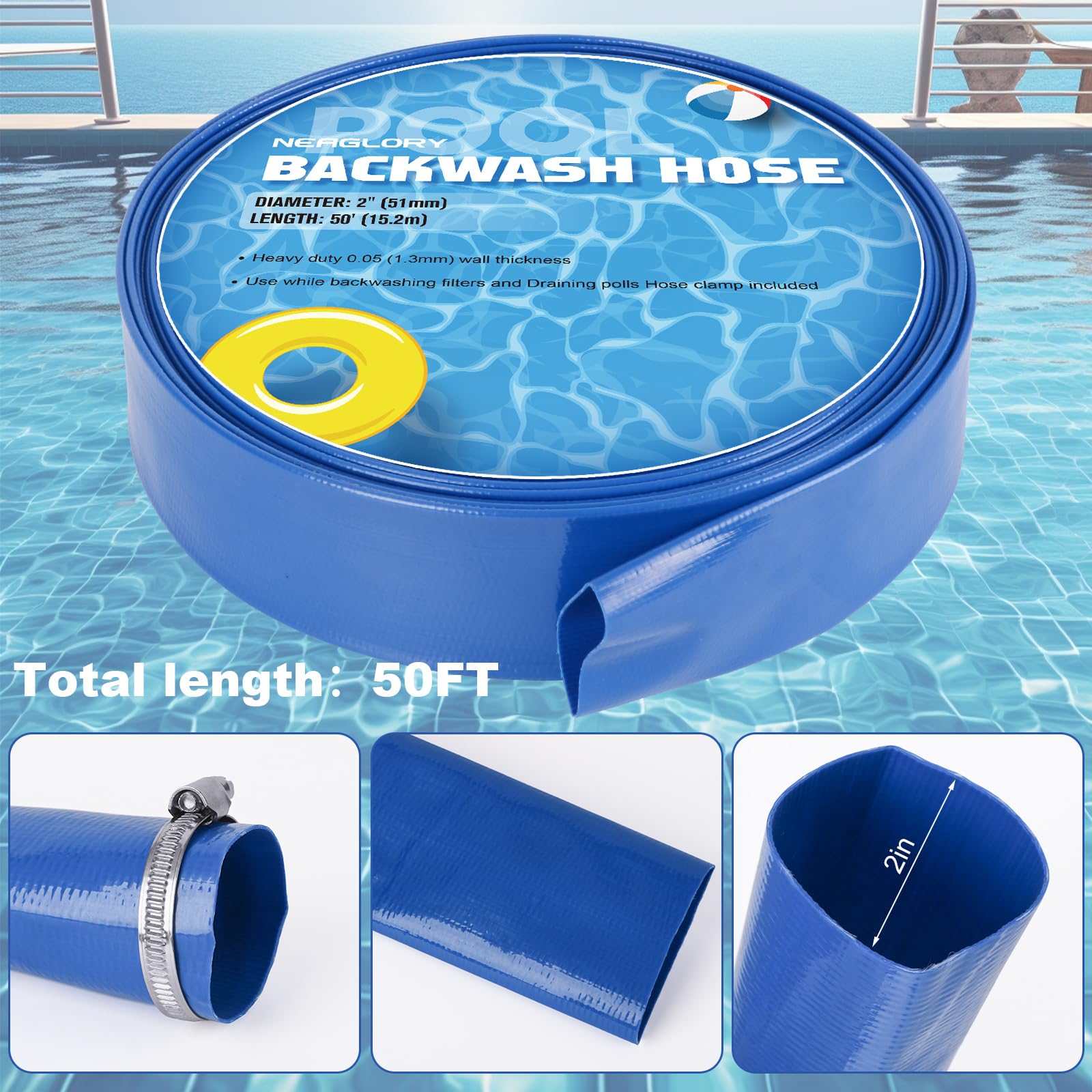 NEAGLORY hose clamps included ensure quick secure installation.