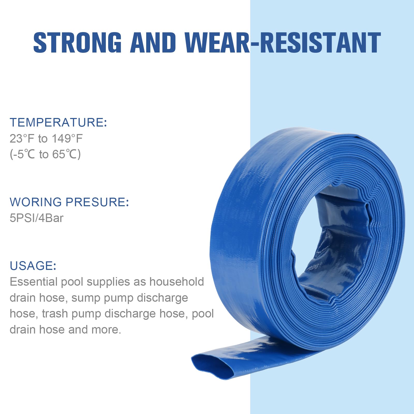 NEAGLORY reinforced PVC hose with internal yarn for durable, leak-resistant use.